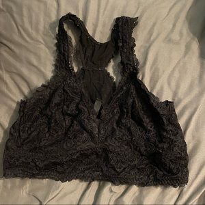 Black lace racerback bralette